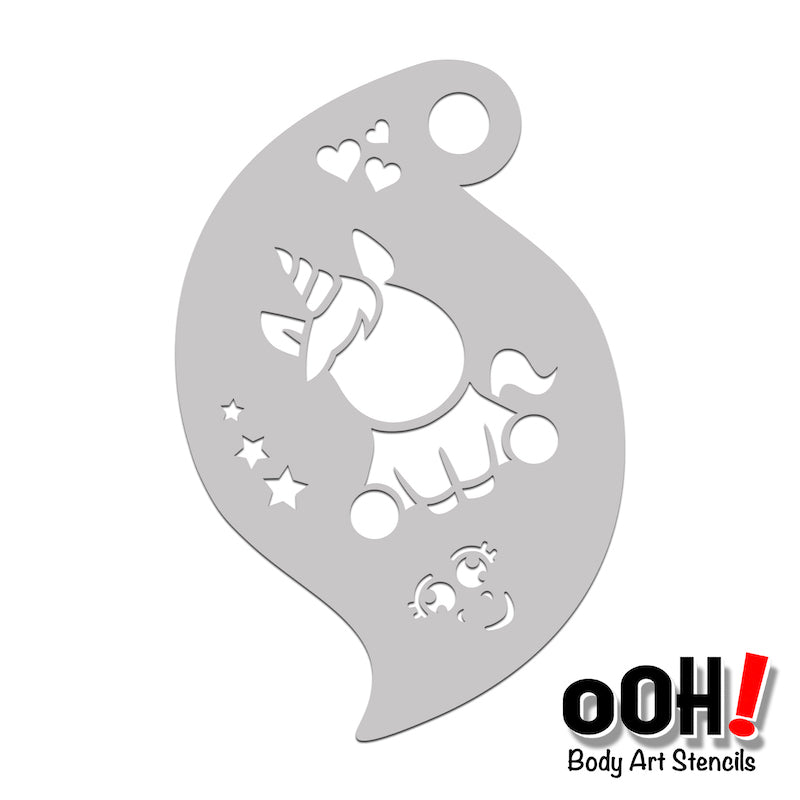 R05 Baby Unicorn Storm Airbrush Stencil – Ooh! Body Art Stencils r05-baby-unicorn-storm-airbrush-stencil-ooh-body-art-stencils