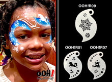 Load image into Gallery viewer, R09 Snowflake Storm Face Paint Stencil 2