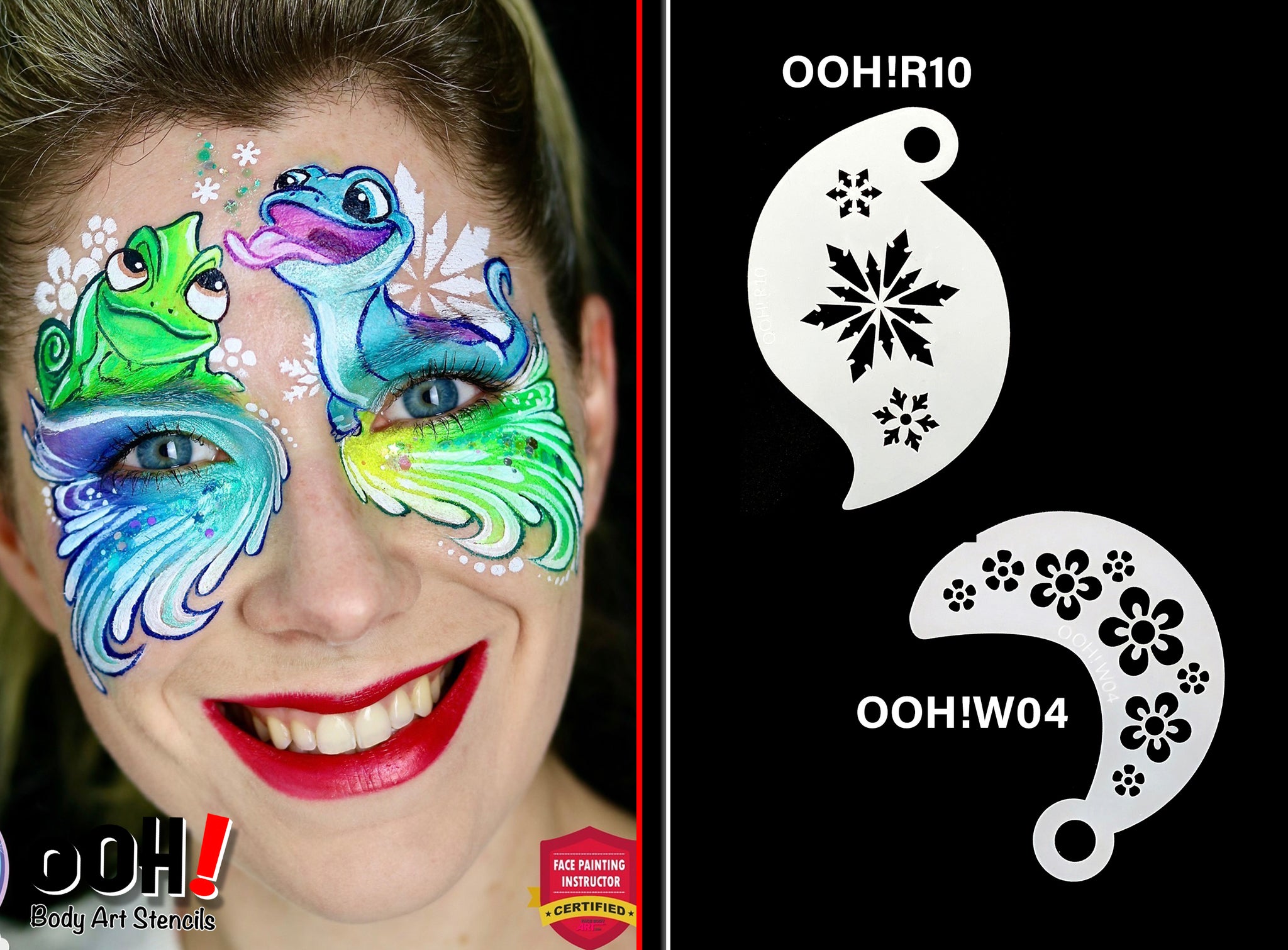 W04 Flower Wrap Face Painting Stencil – Ooh! Body Art Stencils