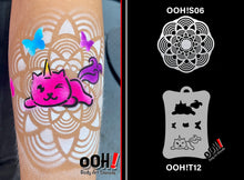 Load image into Gallery viewer, T12 Baby Caticorn Airbrush Tattoo Stencil