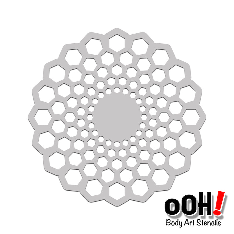 S09 Honeycomb Sphere Airbrush & Face Paint Stencil – Ooh! Body Art Stencils