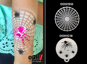 S10 Spiderweb Sphere Airbrush & Face Paint Stencil
