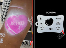 Load image into Gallery viewer, T01 Valentine Candy Heart Tattoo Stencil