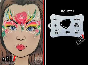 T01 Valentine Candy Heart Tattoo Stencil