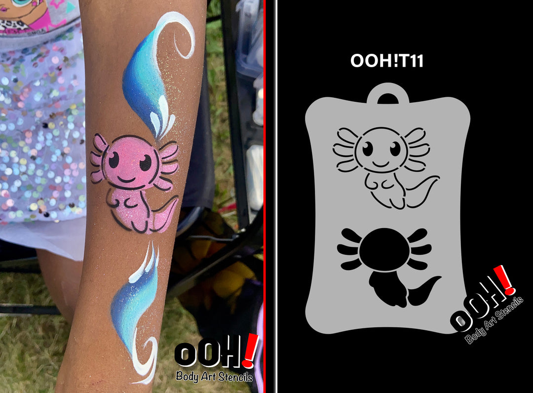 T11 Axolotl Airbrush Tattoo Stencil – Ooh! Body Art Stencils