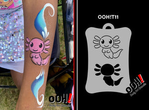 T11 Axolotl Airbrush Tattoo Stencil
