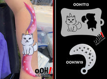 Load image into Gallery viewer, T13 Caticorn Airbrush Tattoo Stencil