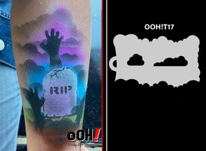 T17 Cloud Texture Airbrush Tattoo Stencil 3
