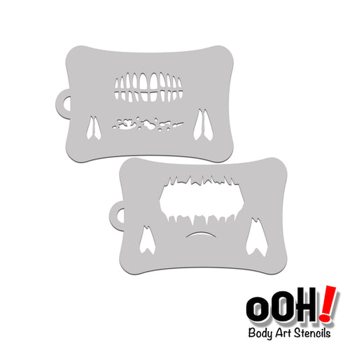 zombie mouth airbrush tattoo stencil face paint