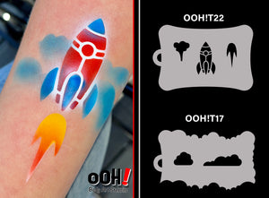 T17 Cloud Texture Airbrush Tattoo Stencil 3