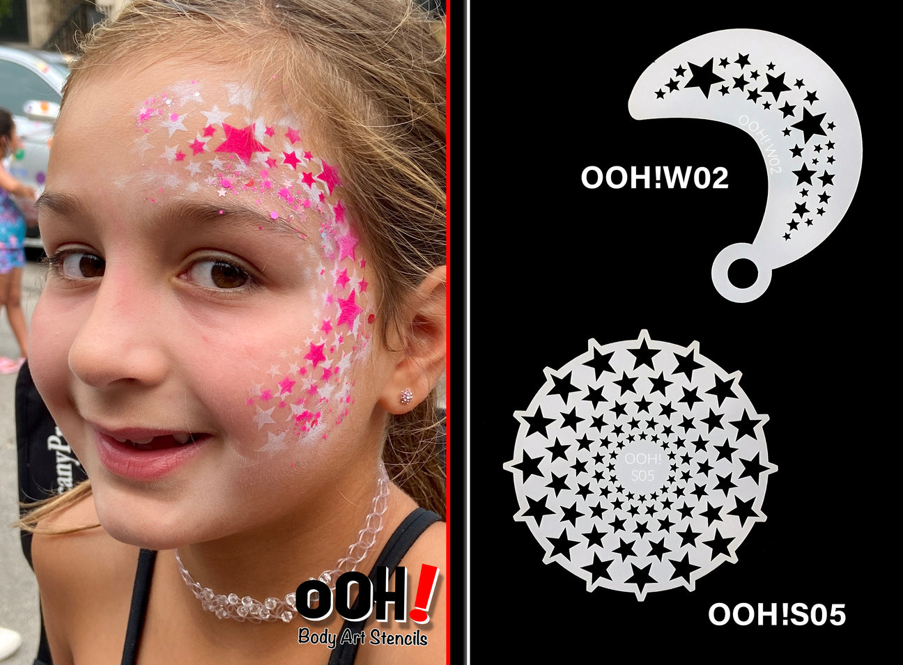 W02 Star Wrap Face Painting Stencil – Ooh! Body Art Stencils