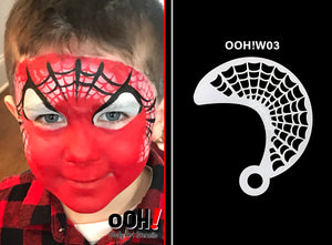 W03 Spiderweb Wrap Face Painting Stencil