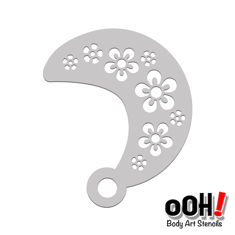 W04 Flower Wrap Face Painting Stencil – Ooh! Body Art Stencils w04-flower-wrap-face-painting-stencil-ooh-body-art-stencils