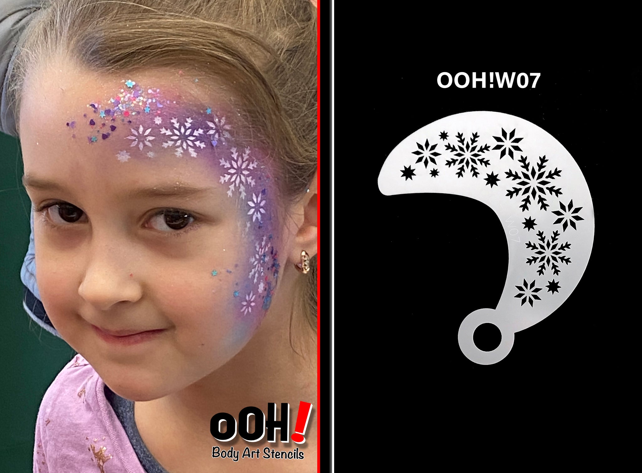 W07 Snowflake Wrap Face Painting Stencil 1 – Ooh! Body Art Stencils