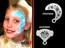 Load image into Gallery viewer, W08 Snowflake Wrap Face Painting Stencil 2