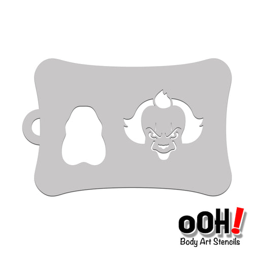 scary clown airbrush tattoo stencil face paint