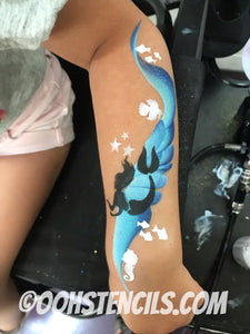 C13 Mermaid Swim Flip Face Paint Stencil