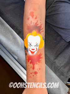 T29 It Clown Tattoo Stencil