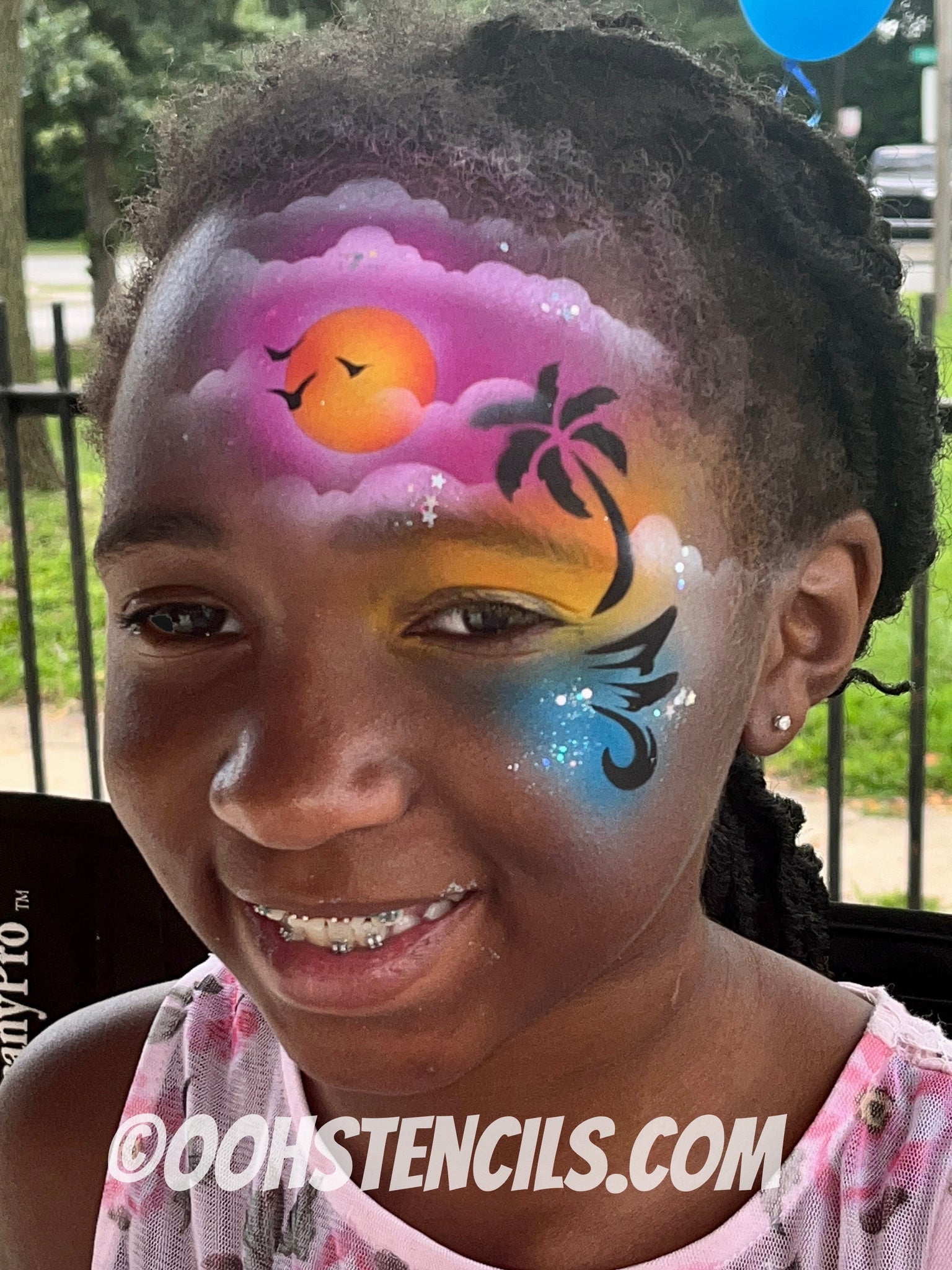 face palm plant F02 Palm Tree fACE Airbrush Stencil – Ooh! Body Art Stencils