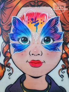 M04 Kissing Fairy Mirror Face Paint Stencil